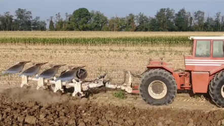 菲亚特链接式拖拉机，牵引翻转犁，这深度怎么样